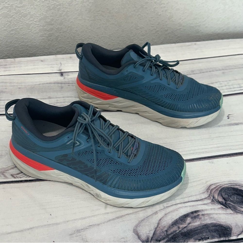 Hoka One One Bondi 7 Real Teal Outer Space Men's Size 11‎ Running Shoes